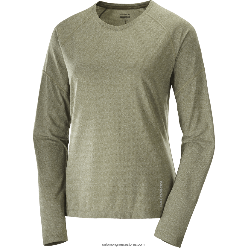 γυναικείο μακρυμάνικο μπλουζάκι - σταυρωτό τρέξιμο Salomon σταφυλόφυλλο/ρεκί DXFPHB915