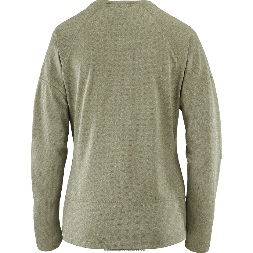 γυναικείο μακρυμάνικο μπλουζάκι - σταυρωτό τρέξιμο Salomon σταφυλόφυλλο/ρεκί DXFPHB915