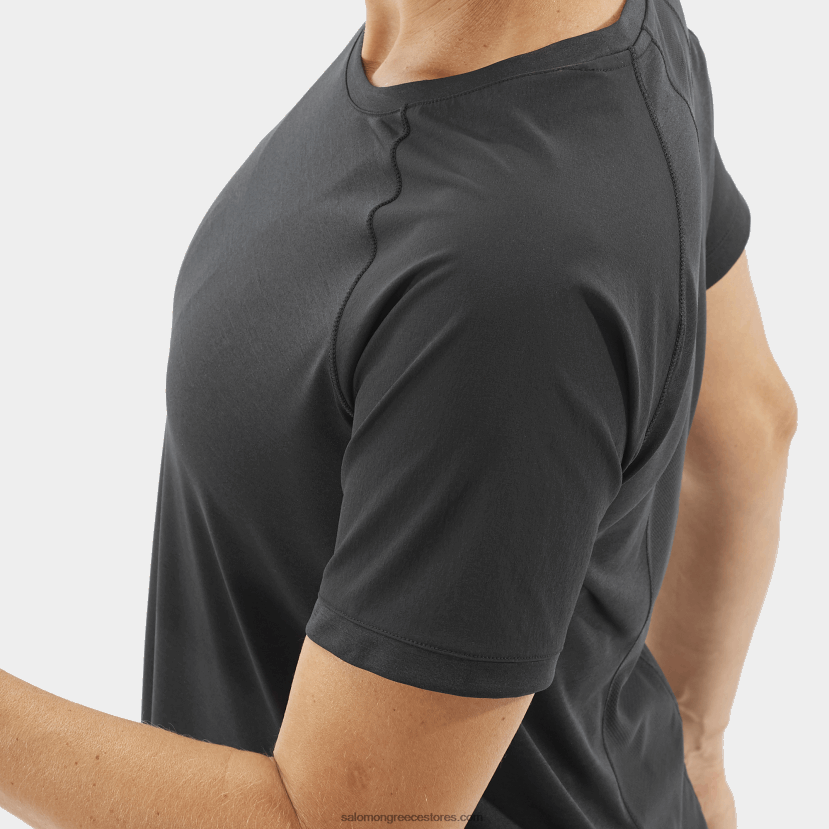 γυναικείο κοντομάνικο μπλουζάκι - περίγραμμα Salomon βαθύ μαύρο DXFPHB930