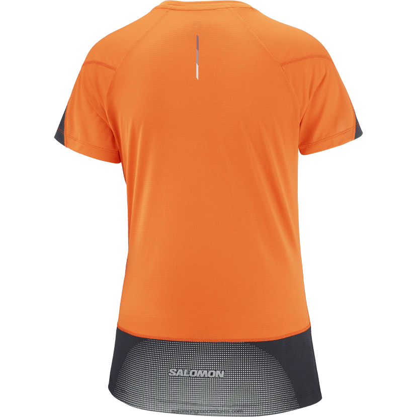 γυναικείο κοντομάνικο μπλουζάκι - σταυρωτό τρέξιμο Salomon ερυθρό ibis/βαθύ μαύρο/νυχτερινό DXFPHB886