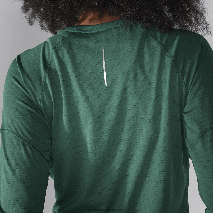 γυναικείο μακρυμάνικο μπλουζάκι - σταυρωτό τρέξιμο Salomon πεύκο ponderosa DXFPHB921