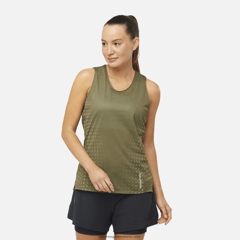 γυναικεία δεξαμενή - αίσθηση aero Salomon σταφυλόφυλλο/σκούρο πράσινο DXFPHB904