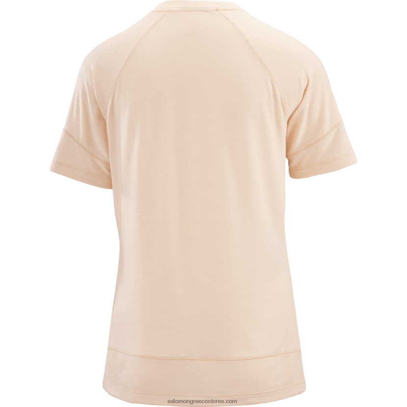 γυναικείο κοντομάνικο μπλουζάκι - runlife Salomon κρεμ μαύρισμα/ρεκί DXFPHB912