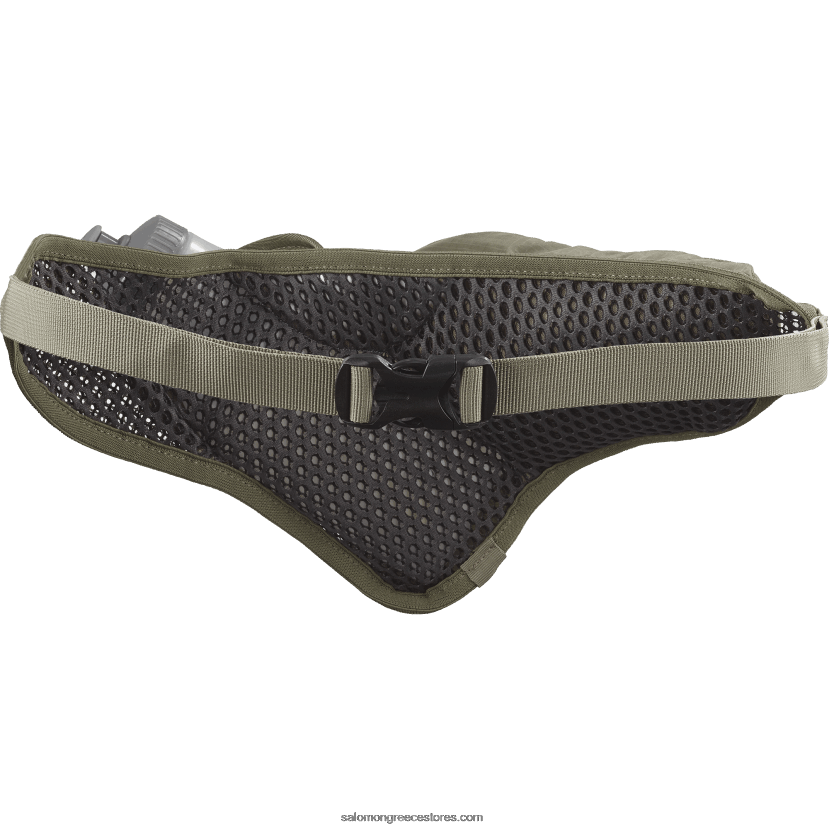 ανδρική ζώνη με 3d μπουκάλι περιλαμβάνεται - ενεργό Salomon σκοτεινό πράσινο/έβενο DXFPHB345