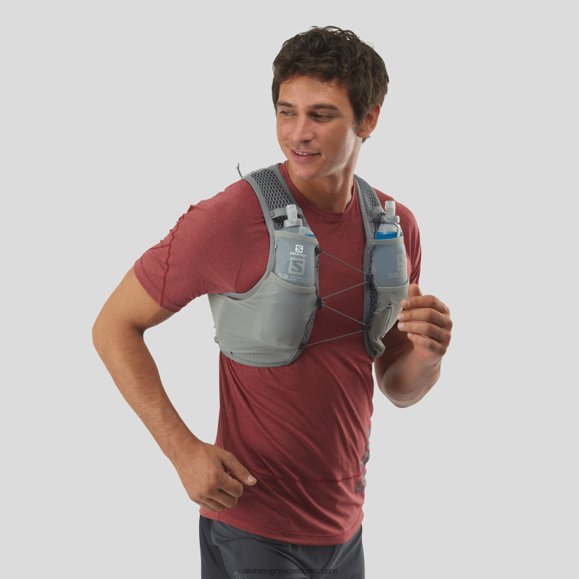 ανδρικό γιλέκο τρεξίματος με περιλαμβανόμενες φιάλες - ενεργό δέρμα 4 Salomon σφυρήλατο σίδερο/φασκόμηλο σεδόνα DXFPHB329