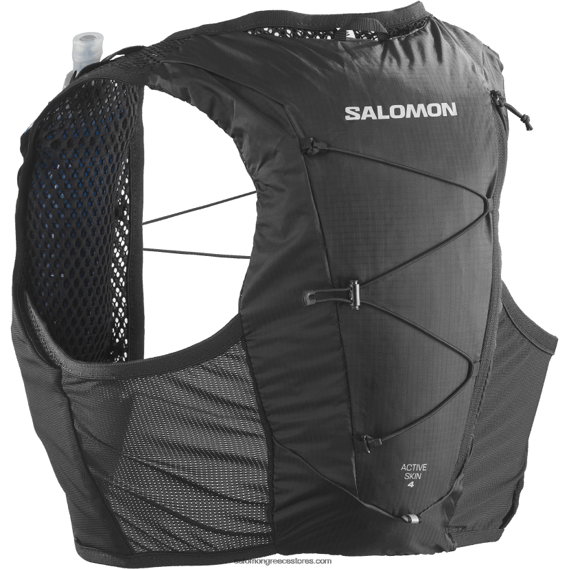 ανδρικό γιλέκο τρεξίματος με περιλαμβανόμενες φιάλες - ενεργό δέρμα 4 Salomon μαύρος DXFPHB330