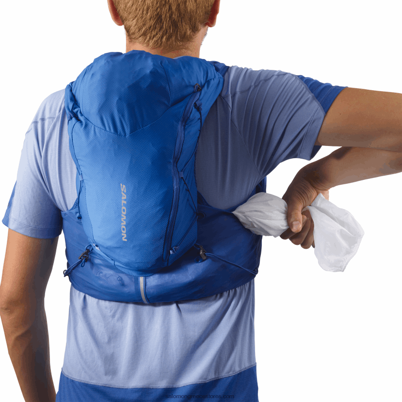 ανδρικό γιλέκο τρεξίματος με φιάλες που περιλαμβάνονται - adv skin 12 Salomon ναυτικό μπλε / έβενο / λευκό DXFPHB302