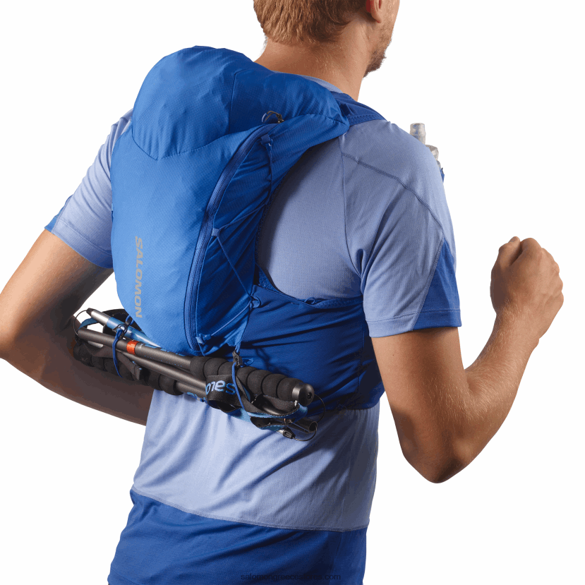 ανδρικό γιλέκο τρεξίματος με φιάλες που περιλαμβάνονται - adv skin 12 Salomon ναυτικό μπλε / έβενο / λευκό DXFPHB302