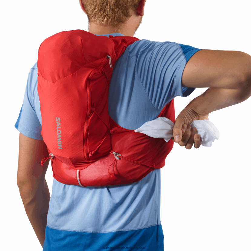 ανδρικό γιλέκο τρεξίματος με φιάλες που περιλαμβάνονται - adv skin 12 Salomon γκότζι μπέρι/έβενο DXFPHB303