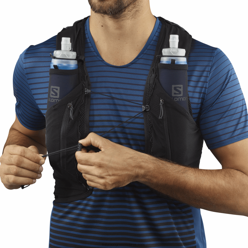 ανδρικό γιλέκο τρεξίματος με φιάλες που περιλαμβάνονται - adv skin 12 Salomon μαύρος DXFPHB354