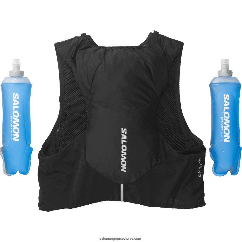 ανδρικό γιλέκο τρεξίματος με φιάλες που περιλαμβάνονται - adv skin 5 Salomon μαύρο/έβενο DXFPHB317