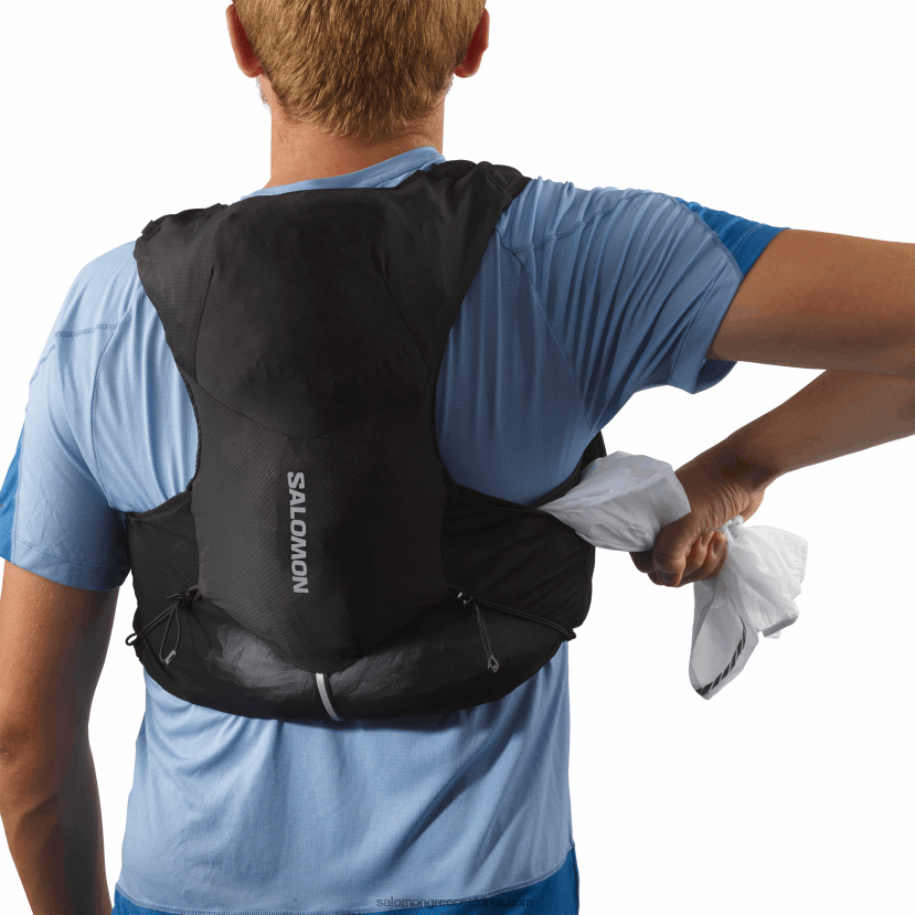 ανδρικό γιλέκο τρεξίματος με φιάλες που περιλαμβάνονται - adv skin 5 Salomon μαύρο/έβενο DXFPHB317