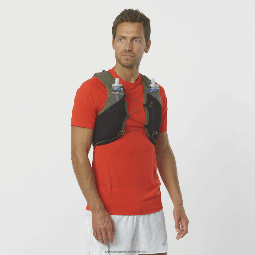 ανδρικό γιλέκο τρεξίματος με φιάλες που περιλαμβάνονται - adv skin 5 Salomon σταφυλόφυλλο/μαύρο DXFPHB319