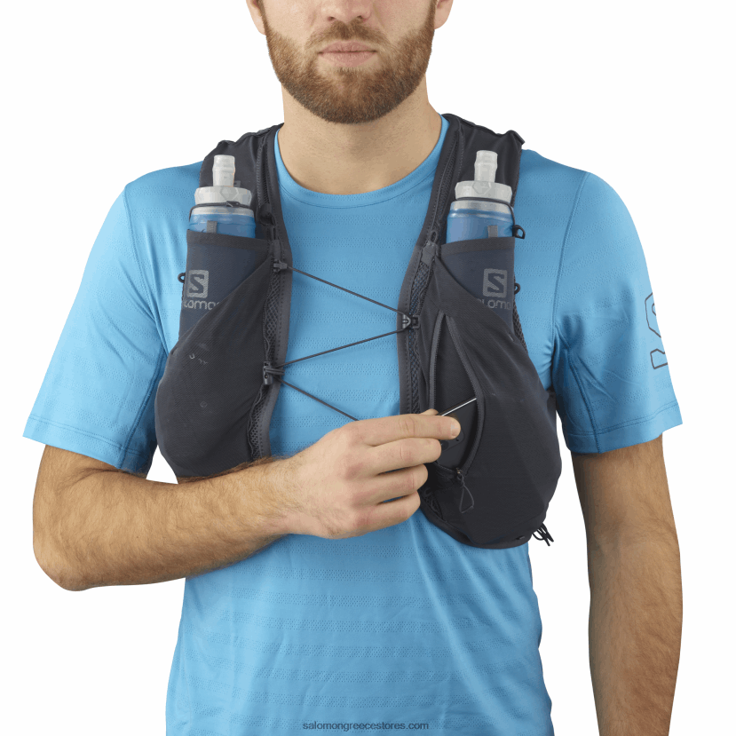 ανδρικό γιλέκο τρεξίματος με φιάλες που περιλαμβάνονται - adv skin 5 Salomon έβενος DXFPHB356