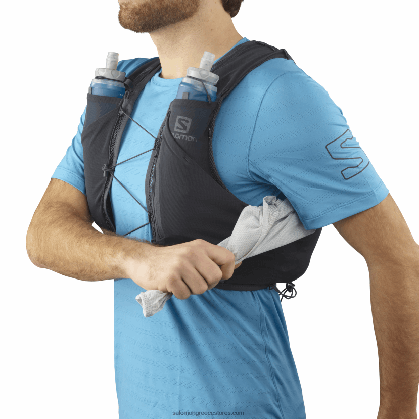 ανδρικό γιλέκο τρεξίματος με φιάλες που περιλαμβάνονται - adv skin 5 Salomon έβενος DXFPHB356