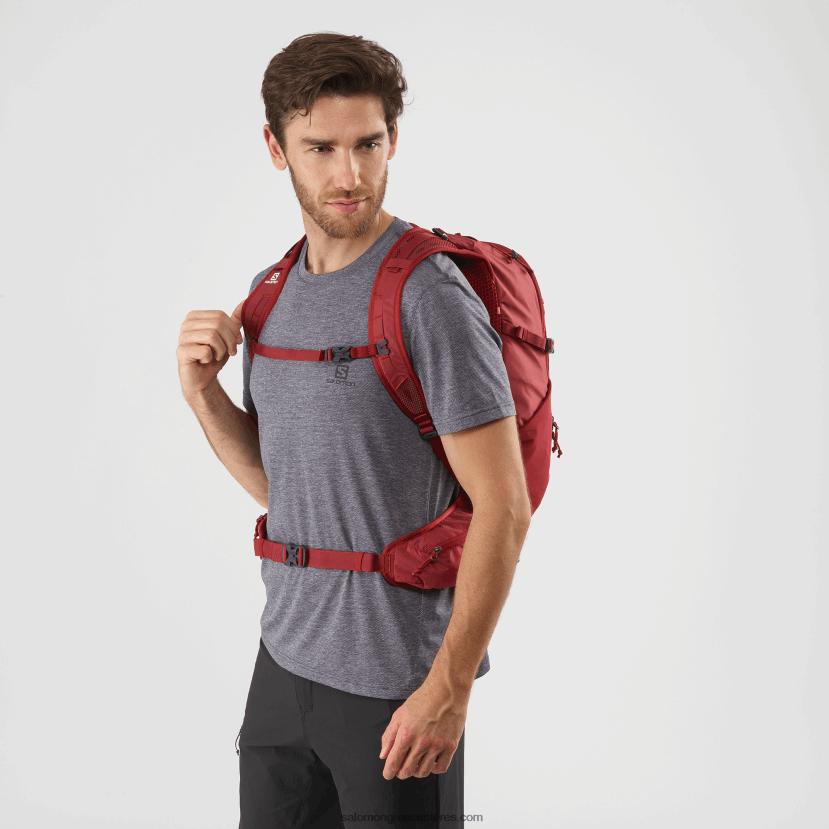 ανδρική καθημερινή τσάντα - trailblazer 30 Salomon πιπεριά τσίλι/κόκκινη ντάλια/έβενο DXFPHB367