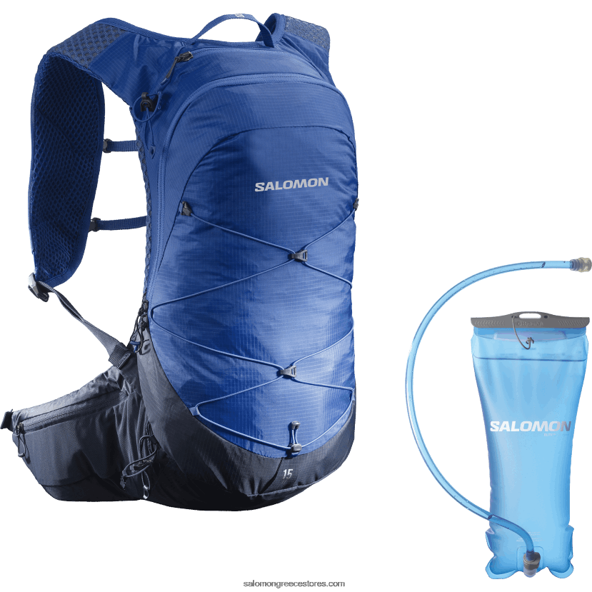 ανδρική τσάντα πεζοπορίας - κύστη xt 15 Salomon ναυτικό μπλε/λουλακί διάθεσης DXFPHB377