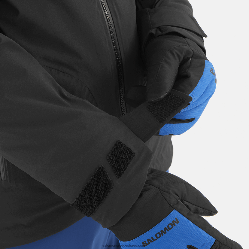 ανδρικό μπουφάν με κουκούλα - μπριγιάν Salomon βαθύ μαύρο/άσπρο DXFPHB543