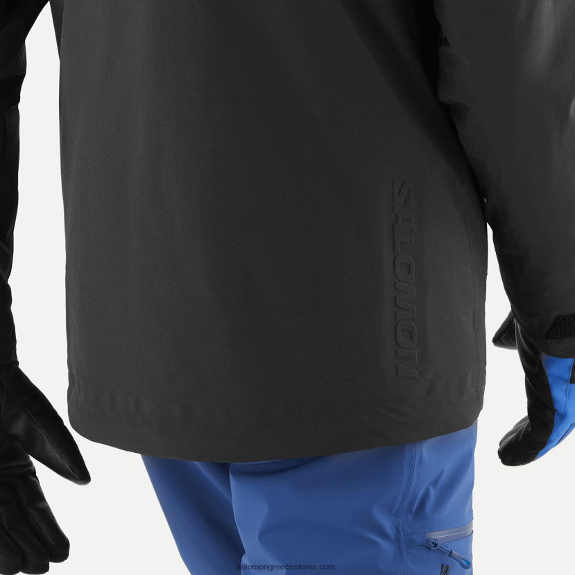 ανδρικό μπουφάν με κουκούλα - μπριγιάν Salomon βαθύ μαύρο/άσπρο DXFPHB543