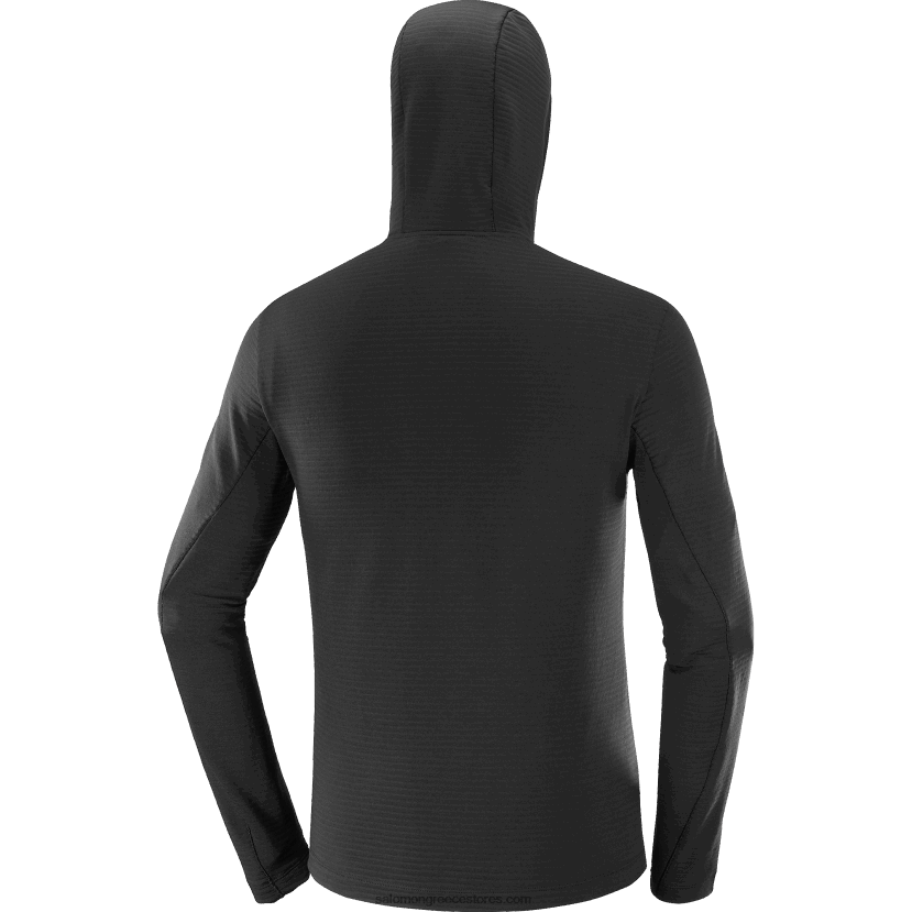 ανδρικό μεσαίο μπουφάν με κουκούλα - απαραίτητο ελαφρύ ζεστό κουκούλα Salomon βαθύ μαύρο DXFPHB546