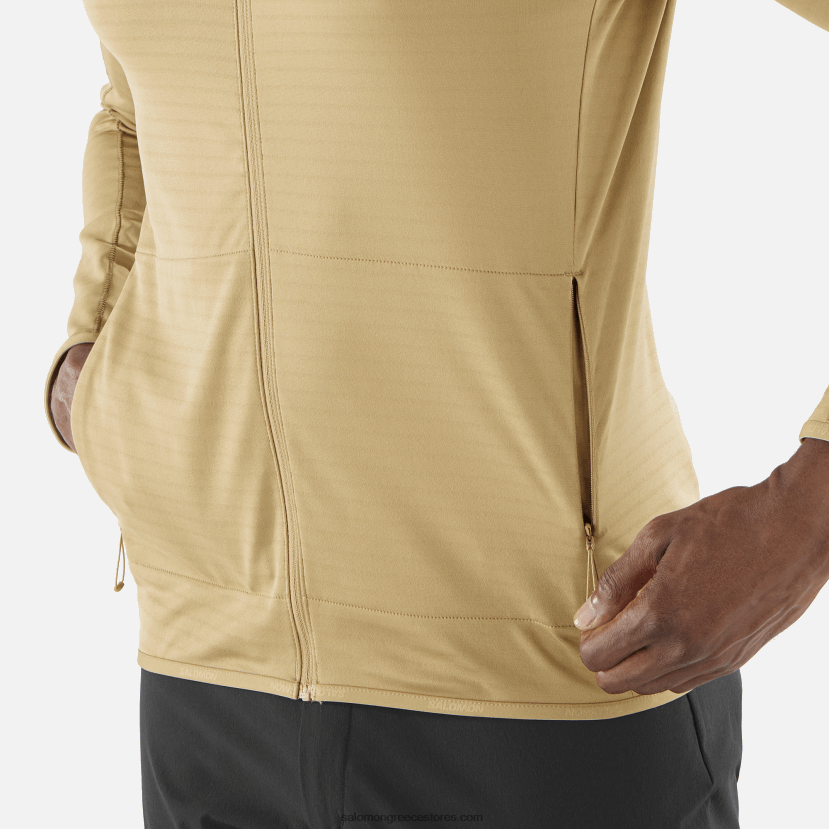 ανδρικό μπουφάν με φερμουάρ στο μεσαίο στρώμα - απαραίτητο ελαφρύ Salomon φαιοφύκη DXFPHB552