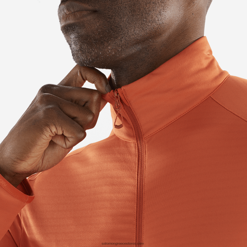 ανδρικό μπουφάν με φερμουάρ στο μεσαίο στρώμα - απαραίτητο ελαφρύ Salomon καμένη ώχρα DXFPHB553