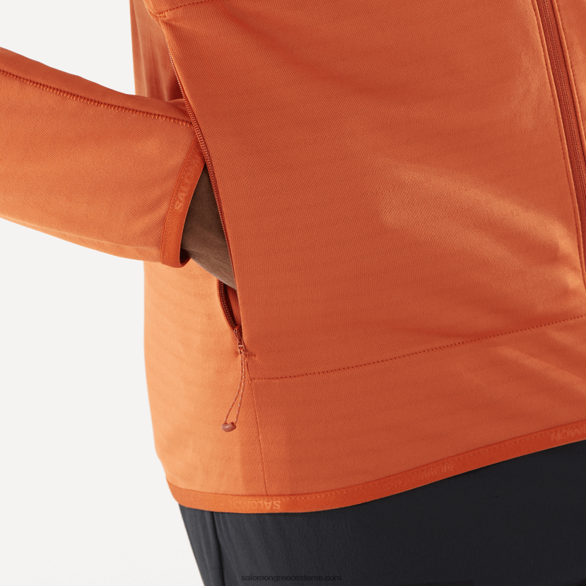 ανδρικό μπουφάν με φερμουάρ στο μεσαίο στρώμα - απαραίτητο ελαφρύ Salomon καμένη ώχρα DXFPHB553