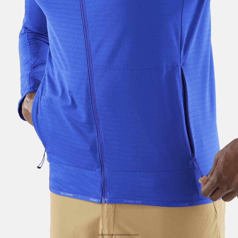 ανδρικό μπουφάν με φερμουάρ στο μεσαίο στρώμα - απαραίτητο ελαφρύ Salomon σερφάρω στο διαδίκτυο DXFPHB554
