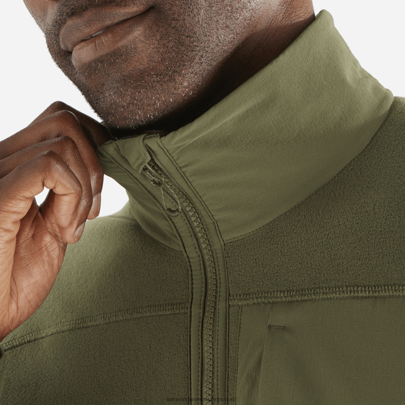 ανδρικό μπουφάν μεσαίο με φερμουάρ - περίγραμμα polartec Salomon φύλλο σταφυλιού DXFPHB534