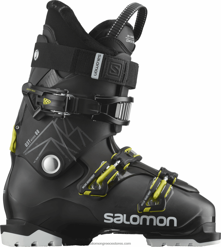 ανδρικές μπότες all-mountain - qst access 80 Salomon μαύρο/μπελούγκα/όξινο πράσινο DXFPHB1226