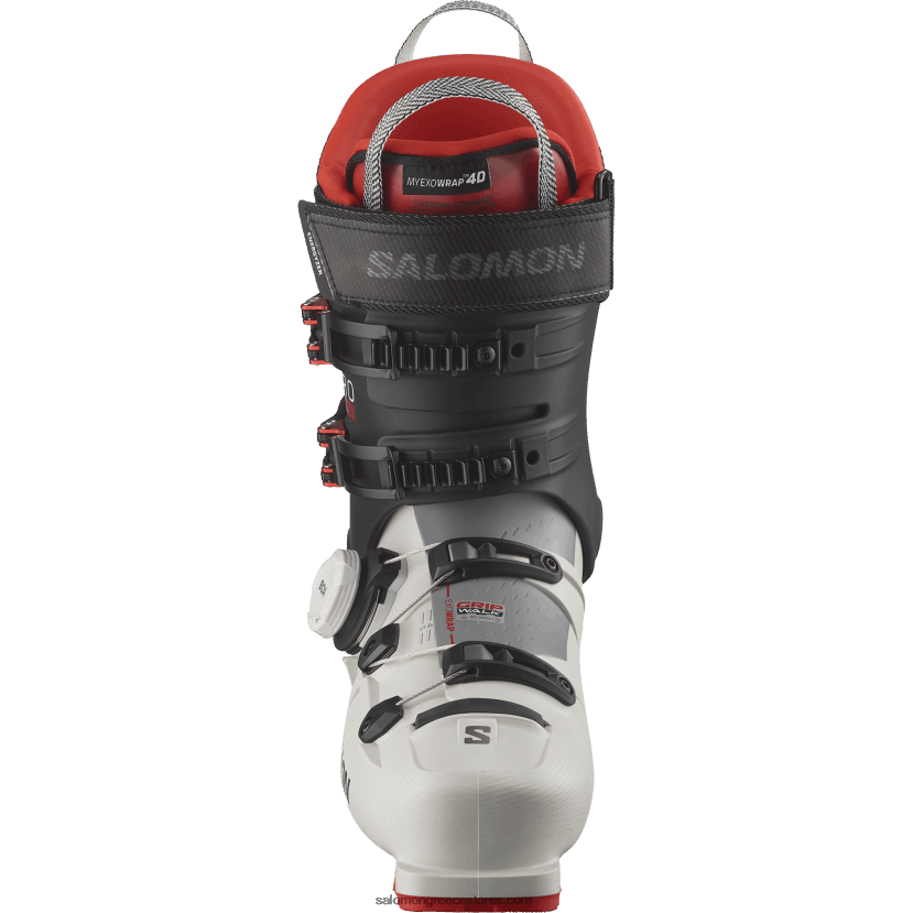 ανδρικές μπότες στην πίστα - s/pro supra boa 120 Salomon γκρι σέλας/μαύρο/κόκκινο DXFPHB1238