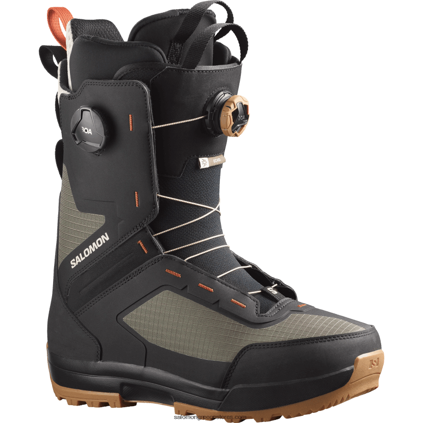 ανδρικές μπότες snowboard - echo dual boa wide Salomon στρατός πράσινο-x/μαύρη/βροχερή μέρα DXFPHB592