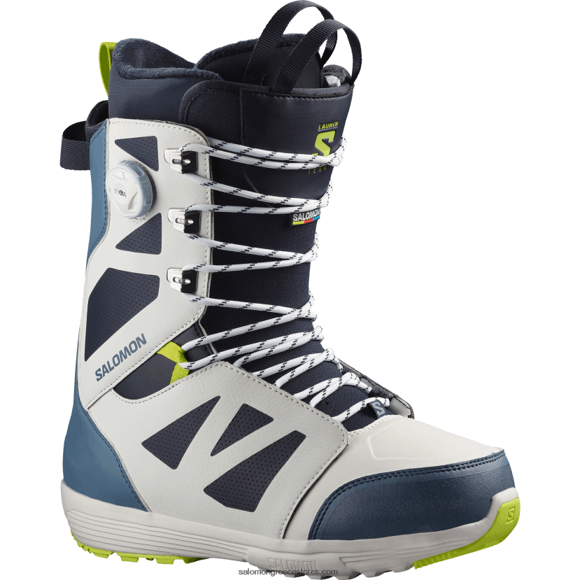 ανδρικές μπότες snowboard - launch lace sj boa team Salomon σύννεφο nimbus/ china blue/acid lime DXFPHB591