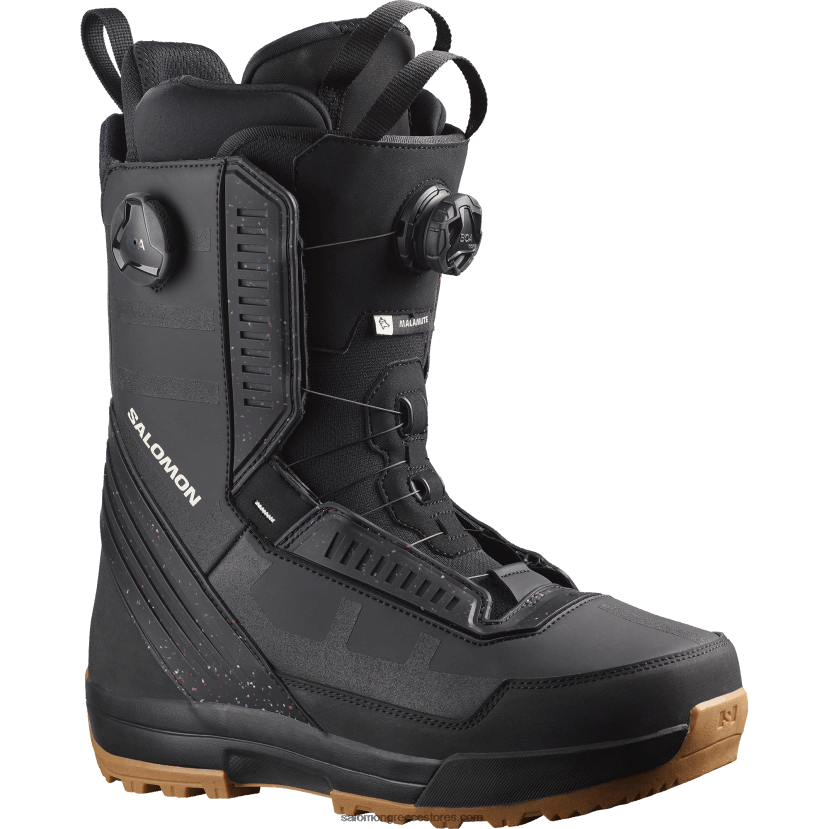 ανδρικές μπότες snowboard - malamute dual boa Salomon μαύρος DXFPHB582