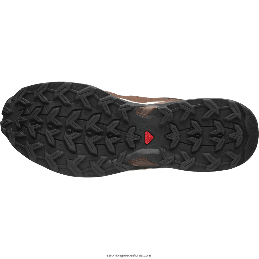 ανδρικά αθλητικά παπούτσια - στέγαστρο χαμηλό δέρμα Salomon πάγος βανίλιας/φοντάν σοκολάτας/φύλλο φθινοπώρου DXFPHB174