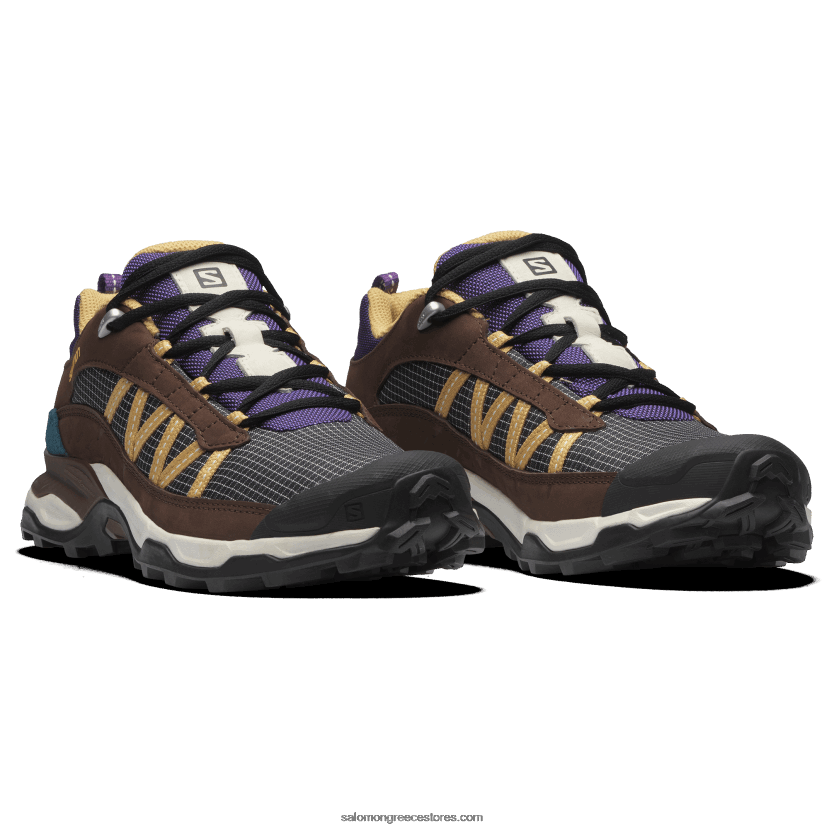 ανδρικά αθλητικά παπούτσια - στέγαστρο χαμηλό δέρμα Salomon πάγος βανίλιας/φοντάν σοκολάτας/φύλλο φθινοπώρου DXFPHB174