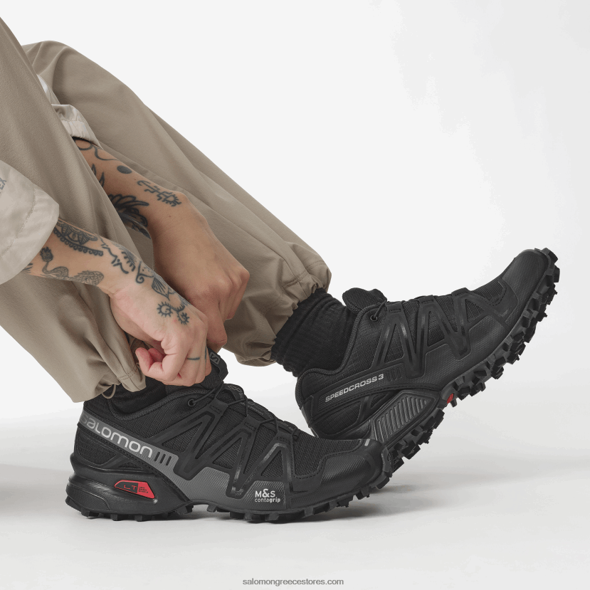 ανδρικά αθλητικά παπούτσια - speedcross 3 Salomon μαύρη/ήσυχη απόχρωση DXFPHB179