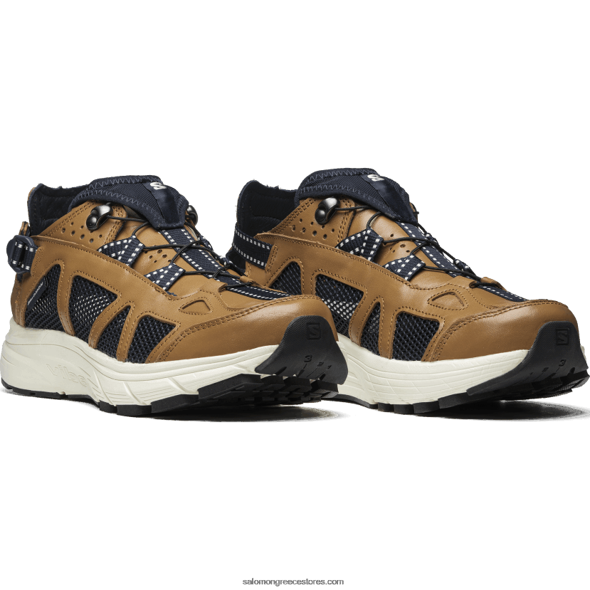 ανδρικά αθλητικά παπούτσια - techsonic δέρμα Salomon καουτσούκ/πάγος βανίλιας/σκούρο ζαφείρι DXFPHB177