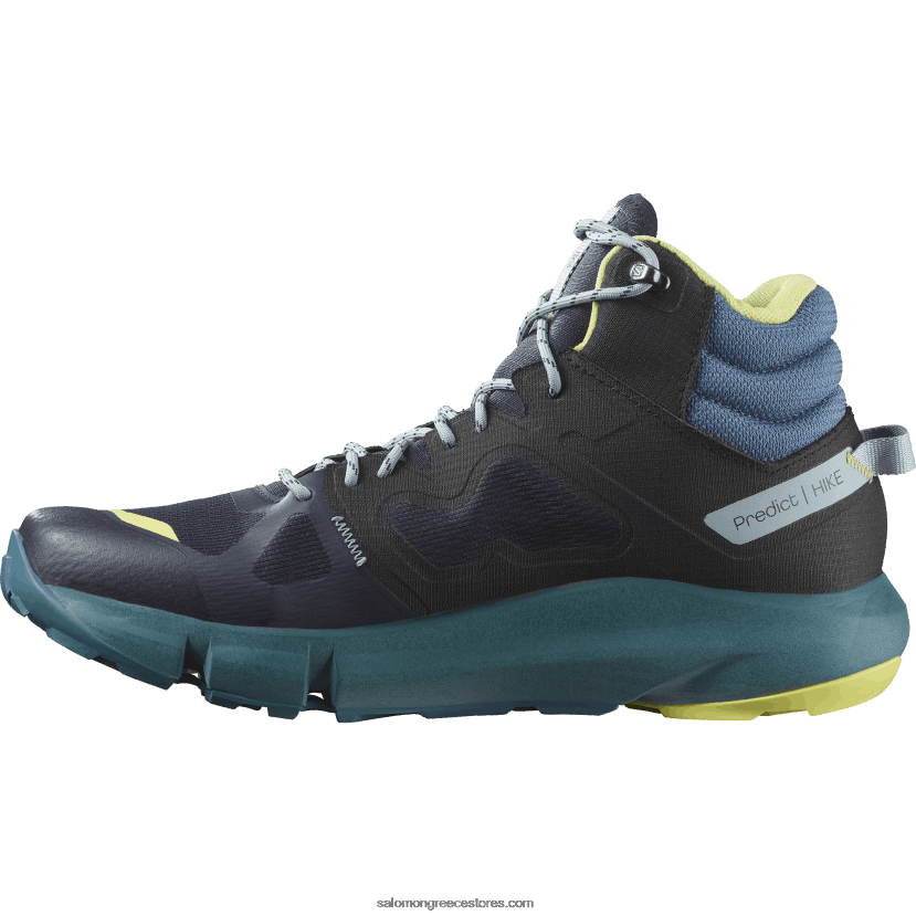 ανδρικές μπότες πεζοπορίας - πρόβλεψη πεζοπορίας στη μέση του Γκορ Τεξ Salomon σκούρο ζαφείρι/μπλε στάχτες/ηλιόλουστο ασβέστη DXFPHB56