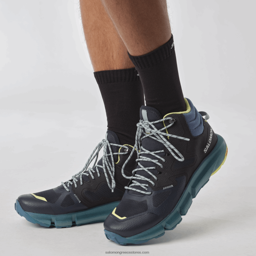 ανδρικές μπότες πεζοπορίας - πρόβλεψη πεζοπορίας στη μέση του Γκορ Τεξ Salomon σκούρο ζαφείρι/μπλε στάχτες/ηλιόλουστο ασβέστη DXFPHB56