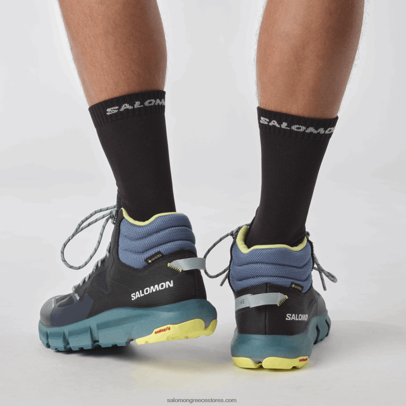 ανδρικές μπότες πεζοπορίας - πρόβλεψη πεζοπορίας στη μέση του Γκορ Τεξ Salomon σκούρο ζαφείρι/μπλε στάχτες/ηλιόλουστο ασβέστη DXFPHB56