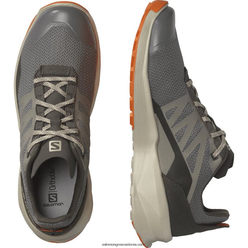 ανδρικά παπούτσια πεζοπορίας - περιπολικό Salomon κασσίτερος/φτερό γκρι/κόκκινο ibis DXFPHB48