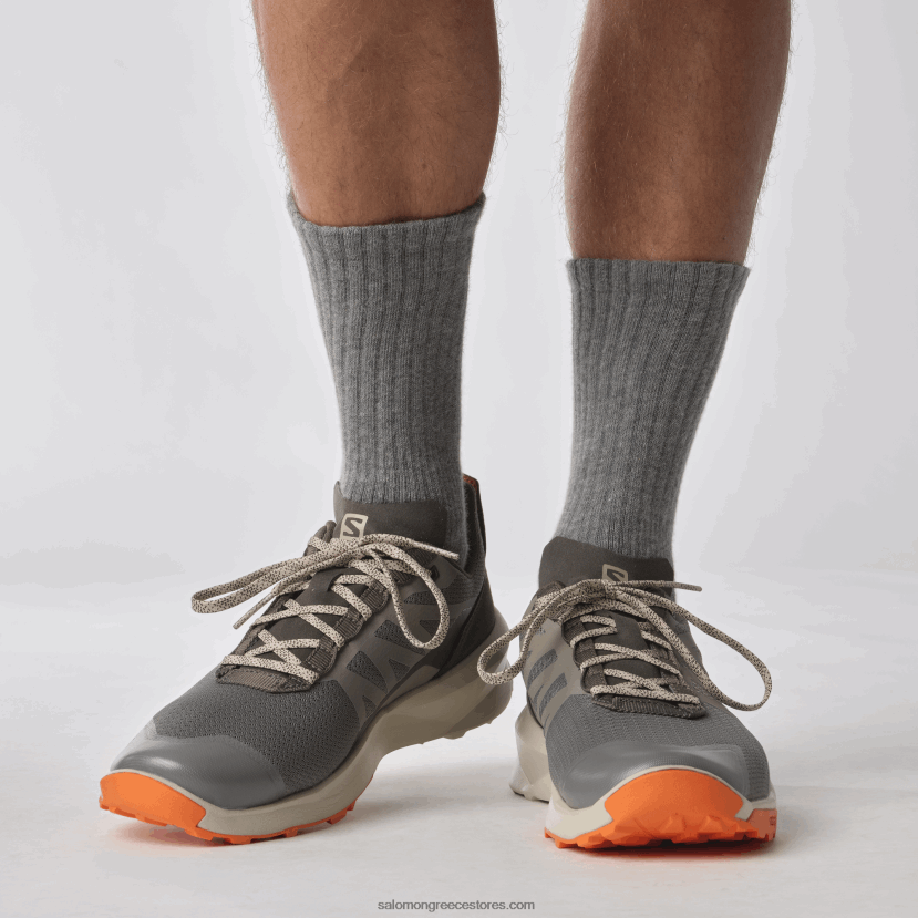 ανδρικά παπούτσια πεζοπορίας - περιπολικό Salomon κασσίτερος/φτερό γκρι/κόκκινο ibis DXFPHB48