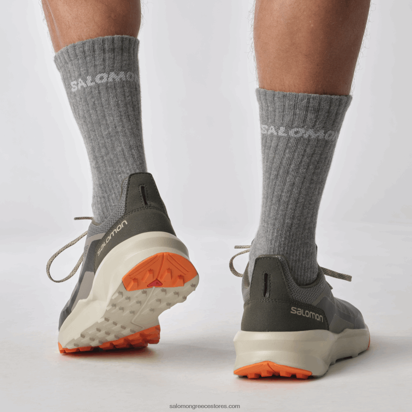 ανδρικά παπούτσια πεζοπορίας - περιπολικό Salomon κασσίτερος/φτερό γκρι/κόκκινο ibis DXFPHB48