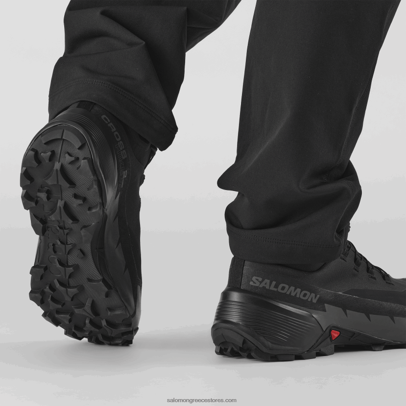 ανδρικές μπότες πεζοπορίας - cross hike πλάτους 2 mid gore-tex Salomon μαύρο/μαγνήτης DXFPHB19