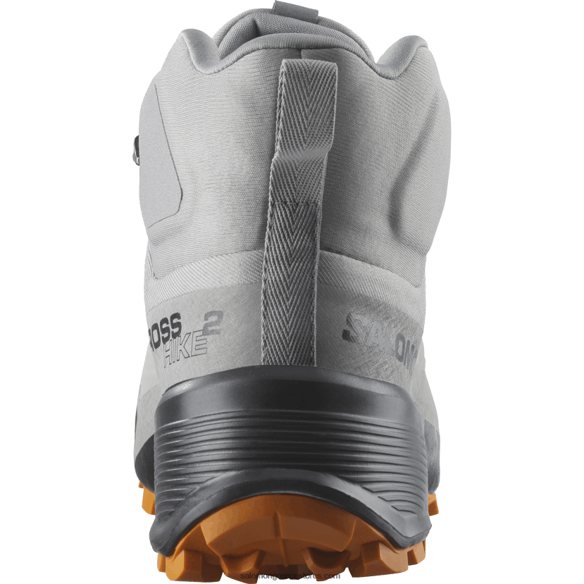 ανδρικές μπότες πεζοπορίας - cross hike 2 mid gore-tex Salomon γλάρος/μαρμελάδα/μαύρο DXFPHB37