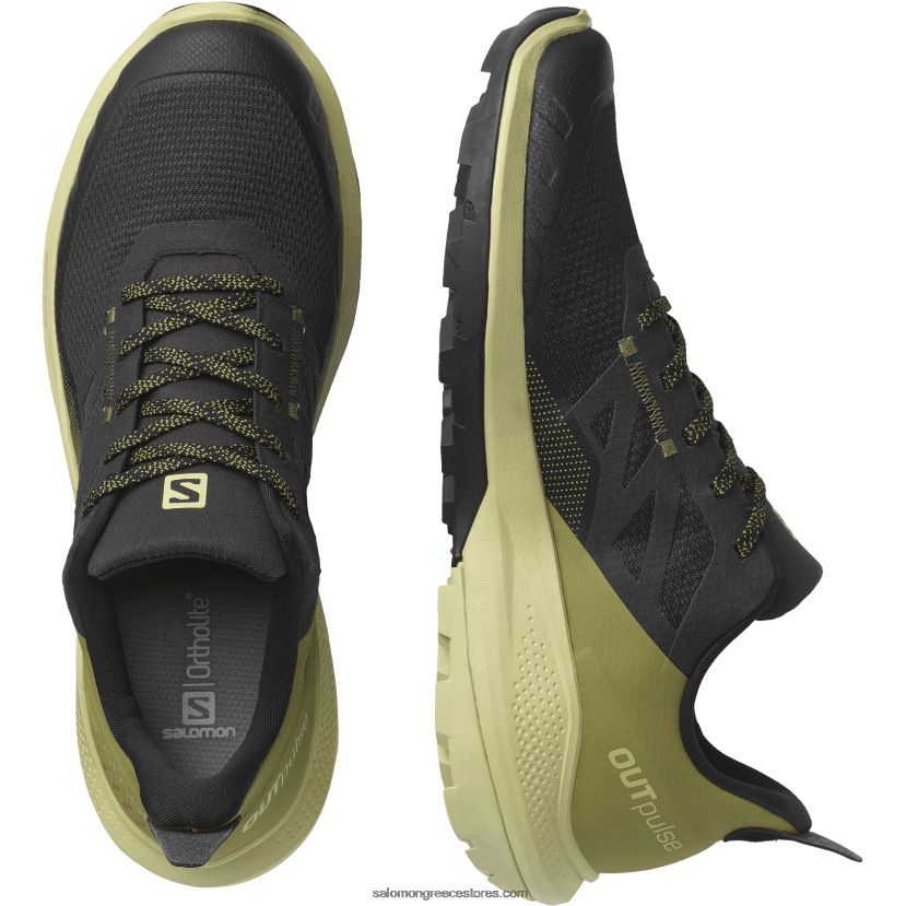 ανδρικά παπούτσια πεζοπορίας - outpulse Salomon μαύρο/πράσο πράσινο/κόκκινο παπαρούνας DXFPHB28