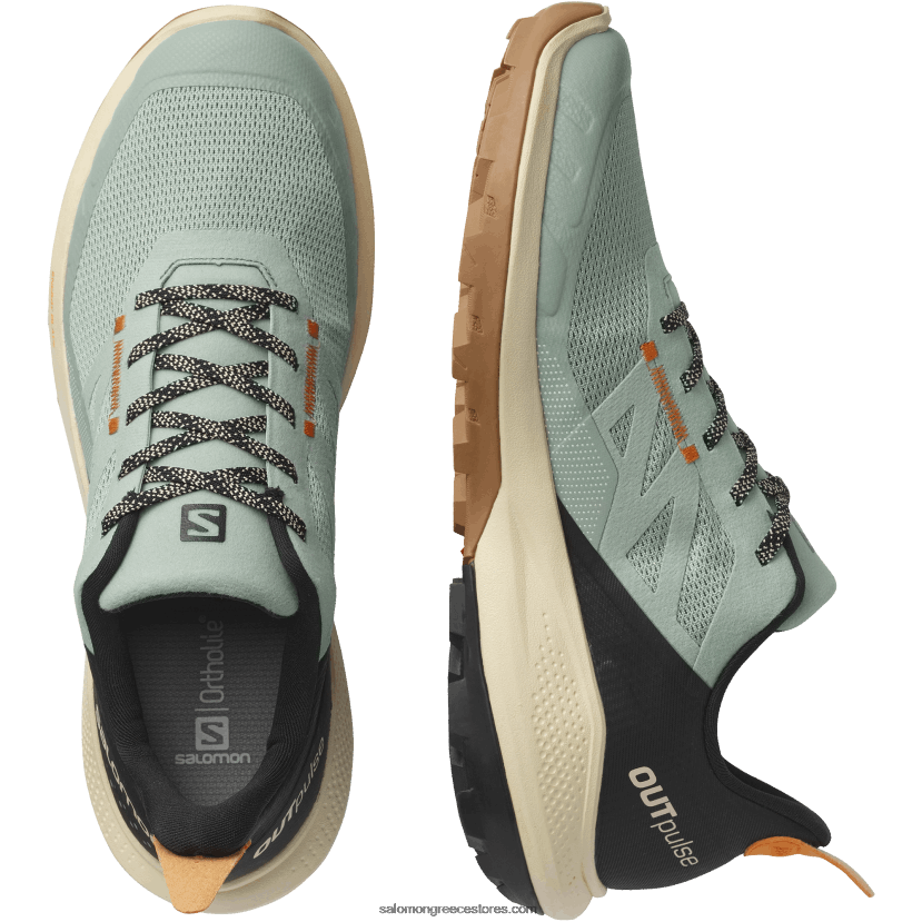 ανδρικά παπούτσια πεζοπορίας - outpulse Salomon σφυρήλατο σίδερο/λευκασμένη άμμος/ζωντανό πορτοκάλι DXFPHB29