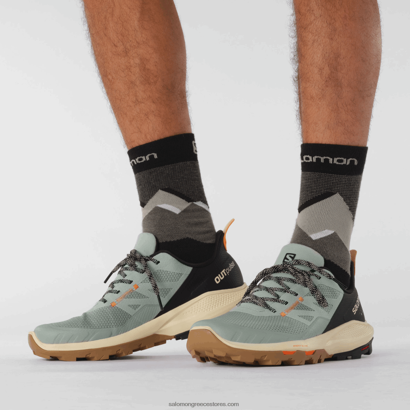 ανδρικά παπούτσια πεζοπορίας - outpulse Salomon σφυρήλατο σίδερο/λευκασμένη άμμος/ζωντανό πορτοκάλι DXFPHB29