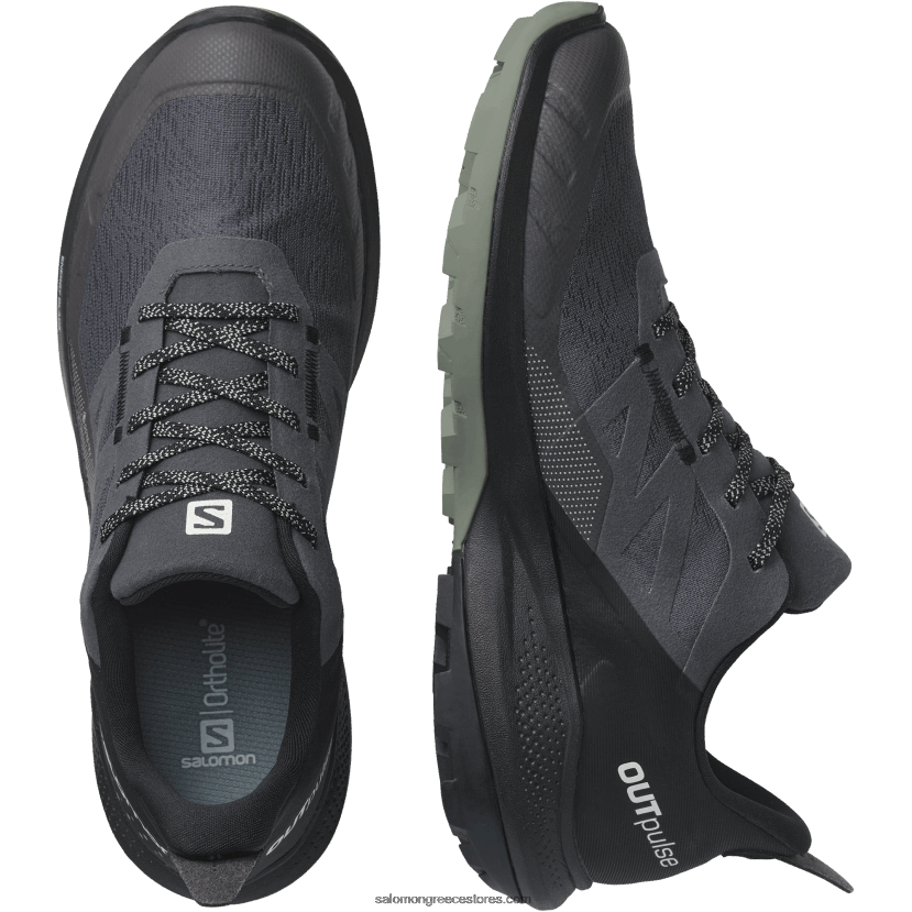 ανδρικά παπούτσια πεζοπορίας - outpulse gore-tex Salomon μαγνήτης/μαύρος/σφυρήλατο σίδερο DXFPHB44